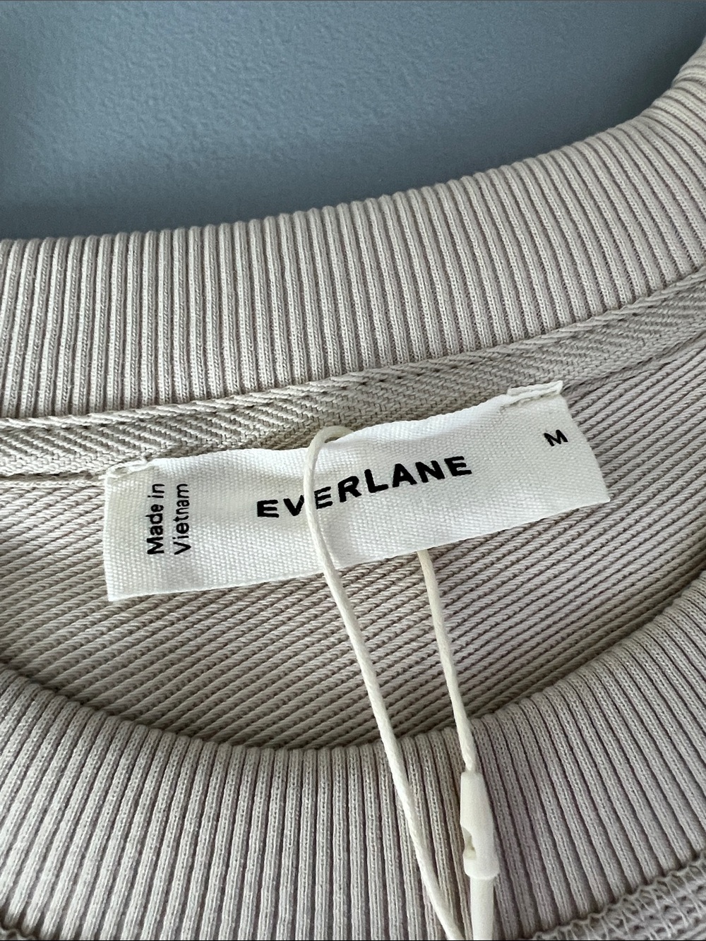 New Everlane TWILL TERRY JACQUARD CREW SWEATSHIRT Peyote Size M - Picture 6 of 13